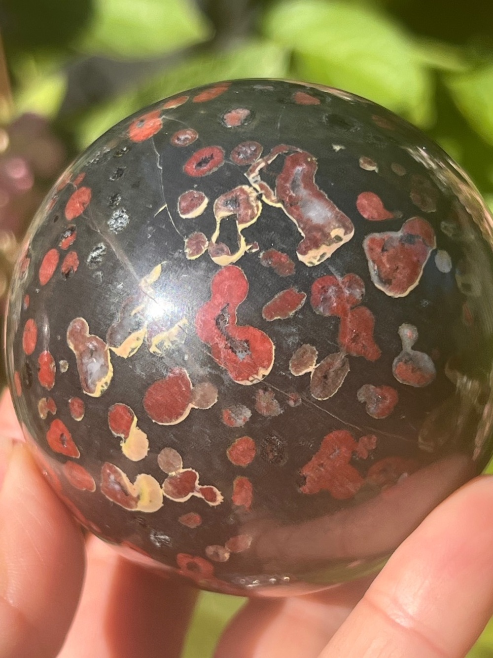 Plum (1) blossom agate Jasper’s sphere | Crystal